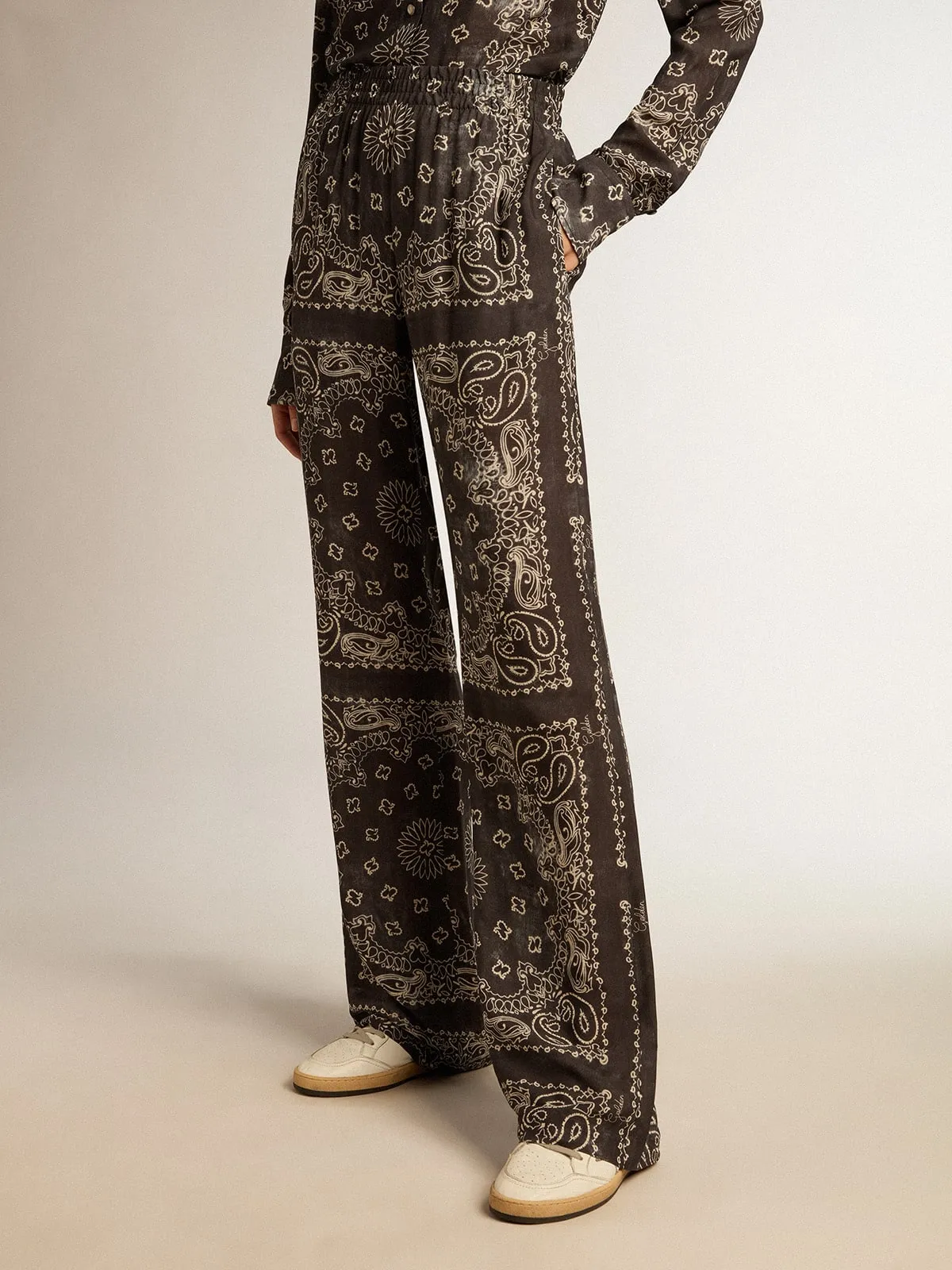 Pantalon de jogging anthracite à imprimé paisley | Golden Goose