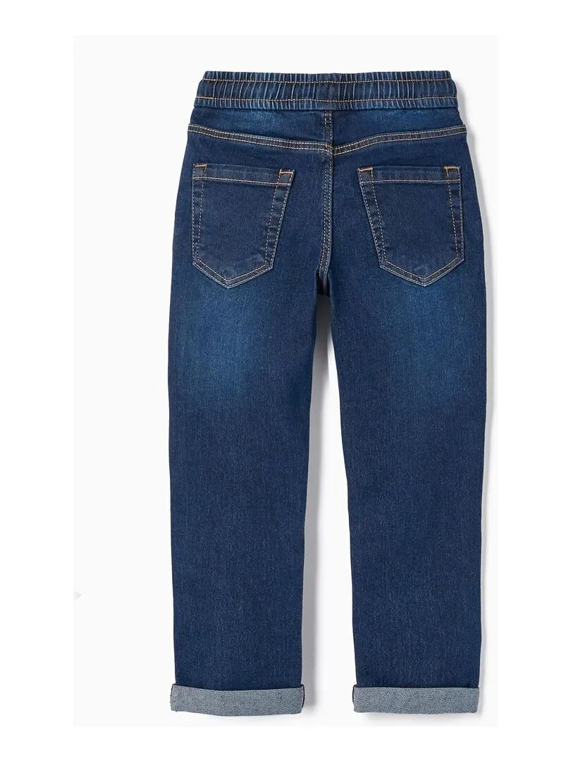 Pantalon de sport en jean pour garçon 'Slim Fit'  NATURE TAKEOVER - Bleu foncé