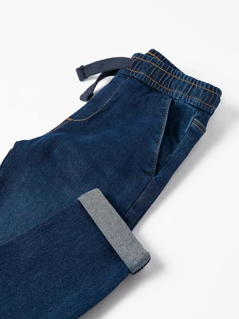 Pantalon de sport en jean pour garçon 'Slim Fit'  NATURE TAKEOVER - Bleu foncé