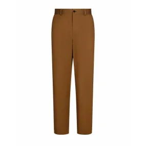 Pantalon En Gabardine Stretch En Coton Marron Dolce&Gabbana | Soulery