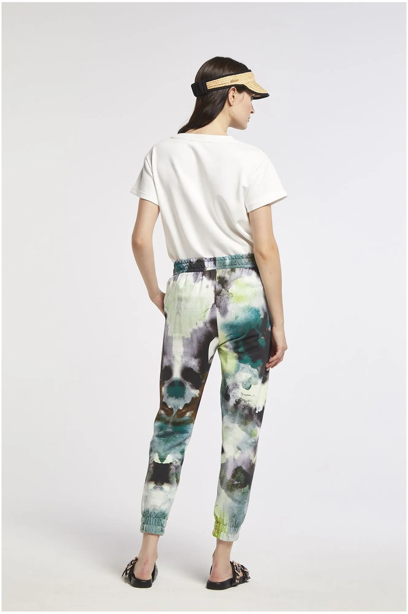 pantalon en tissu molletonné imprimé multigreen camouflage - CafèNoir