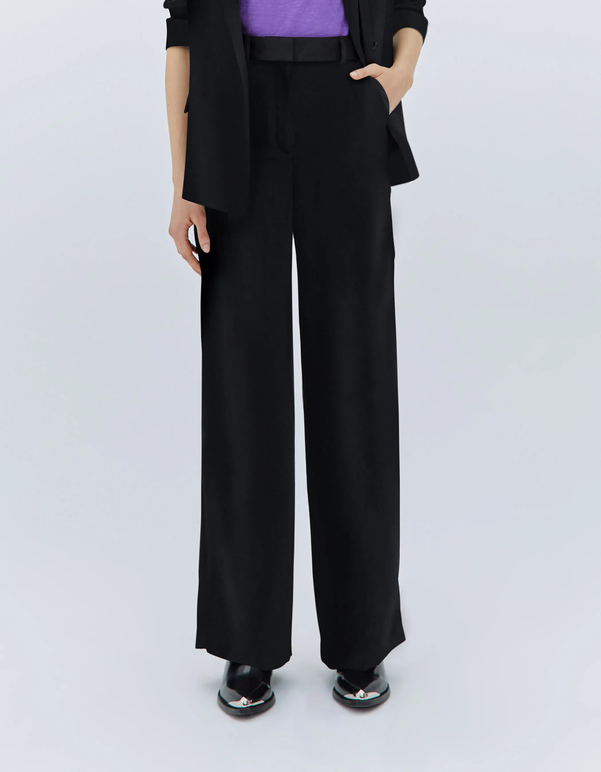 Pantalon fluide noir Femme