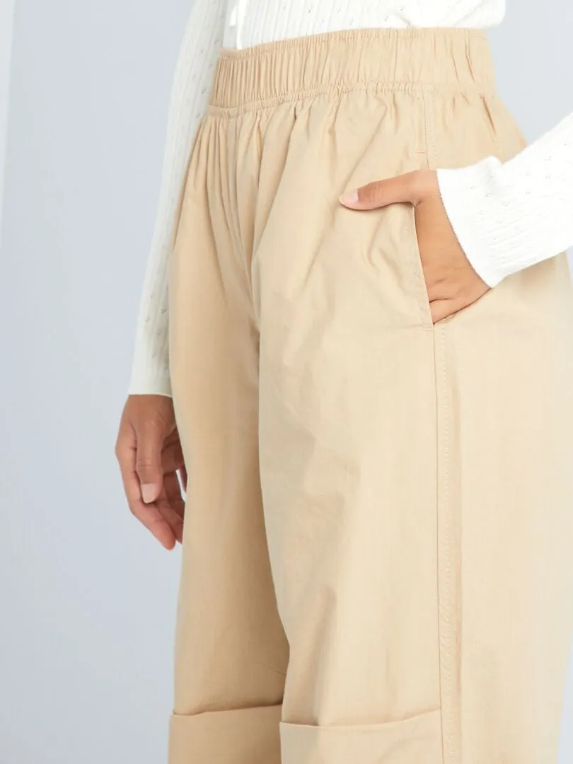 Pantalon parachute en nylon - Beige