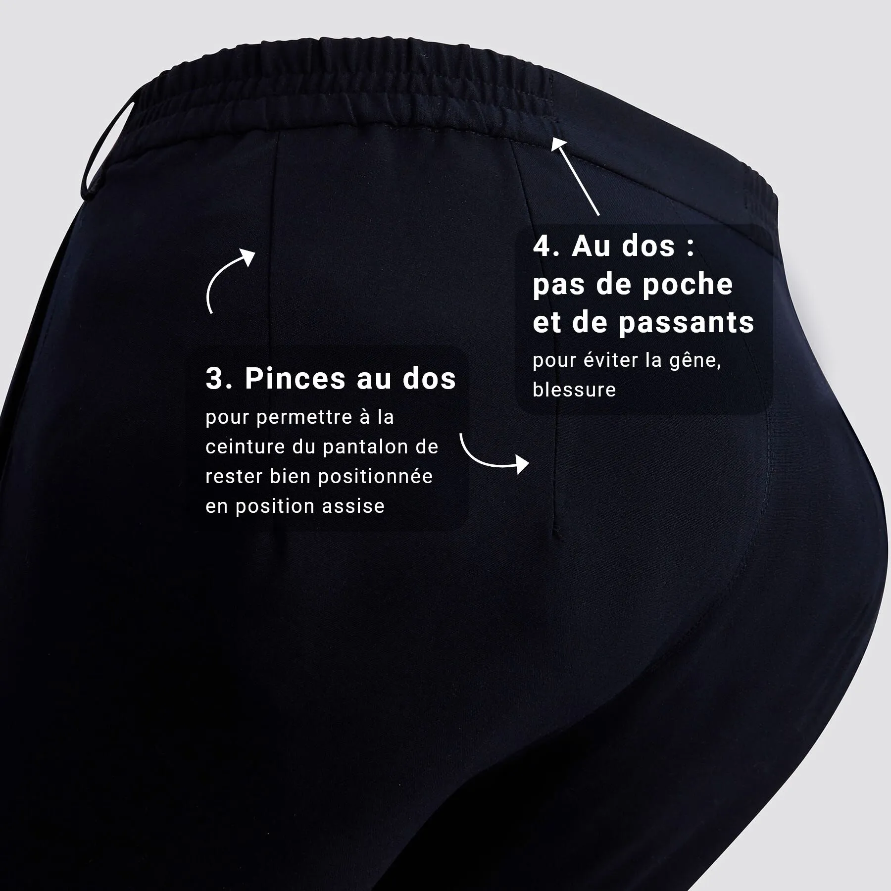 Pantalon urbain pour personne à mobilité réduite Bleu moyen | Jules