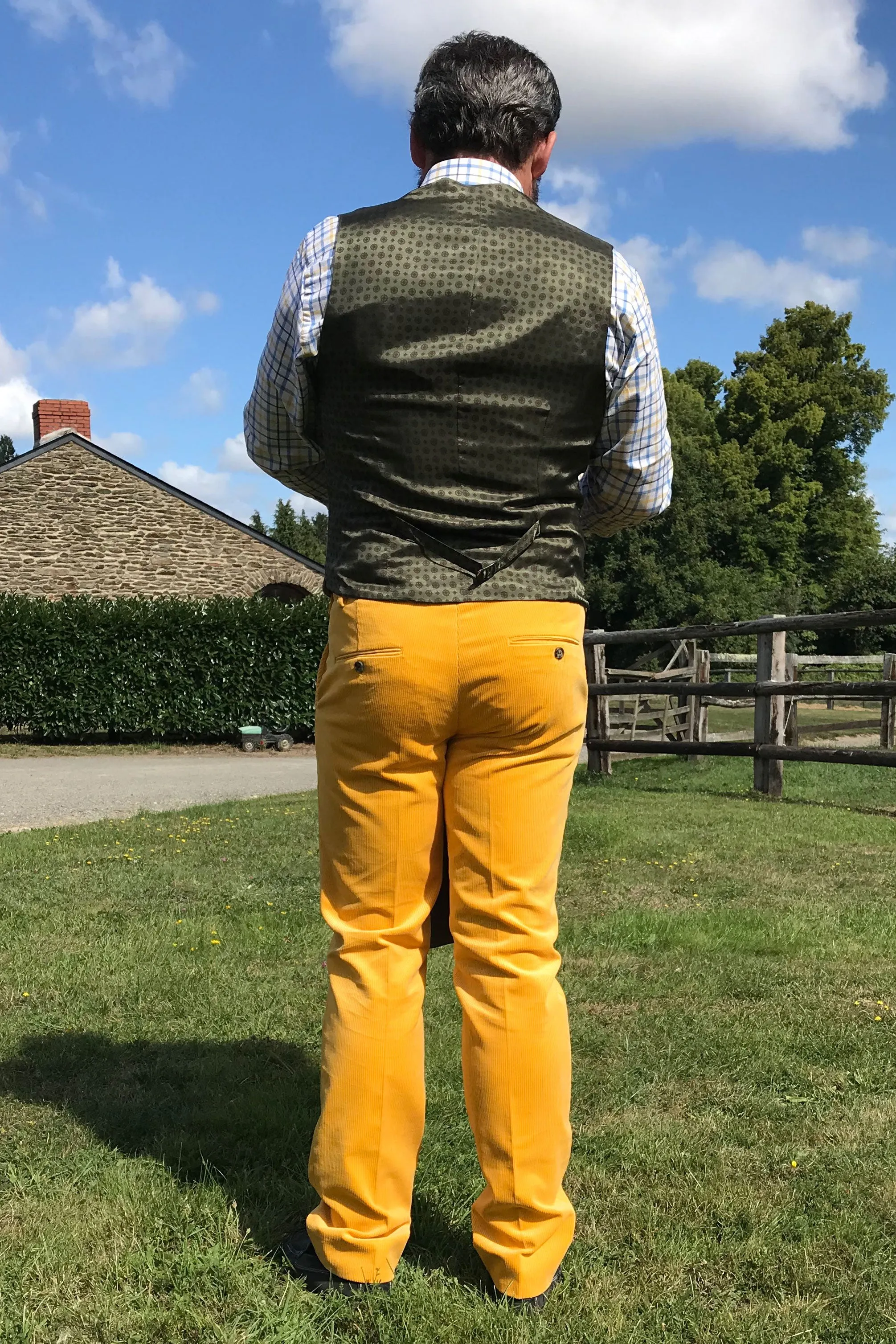 Pantalon velours cotelé homme - jaune