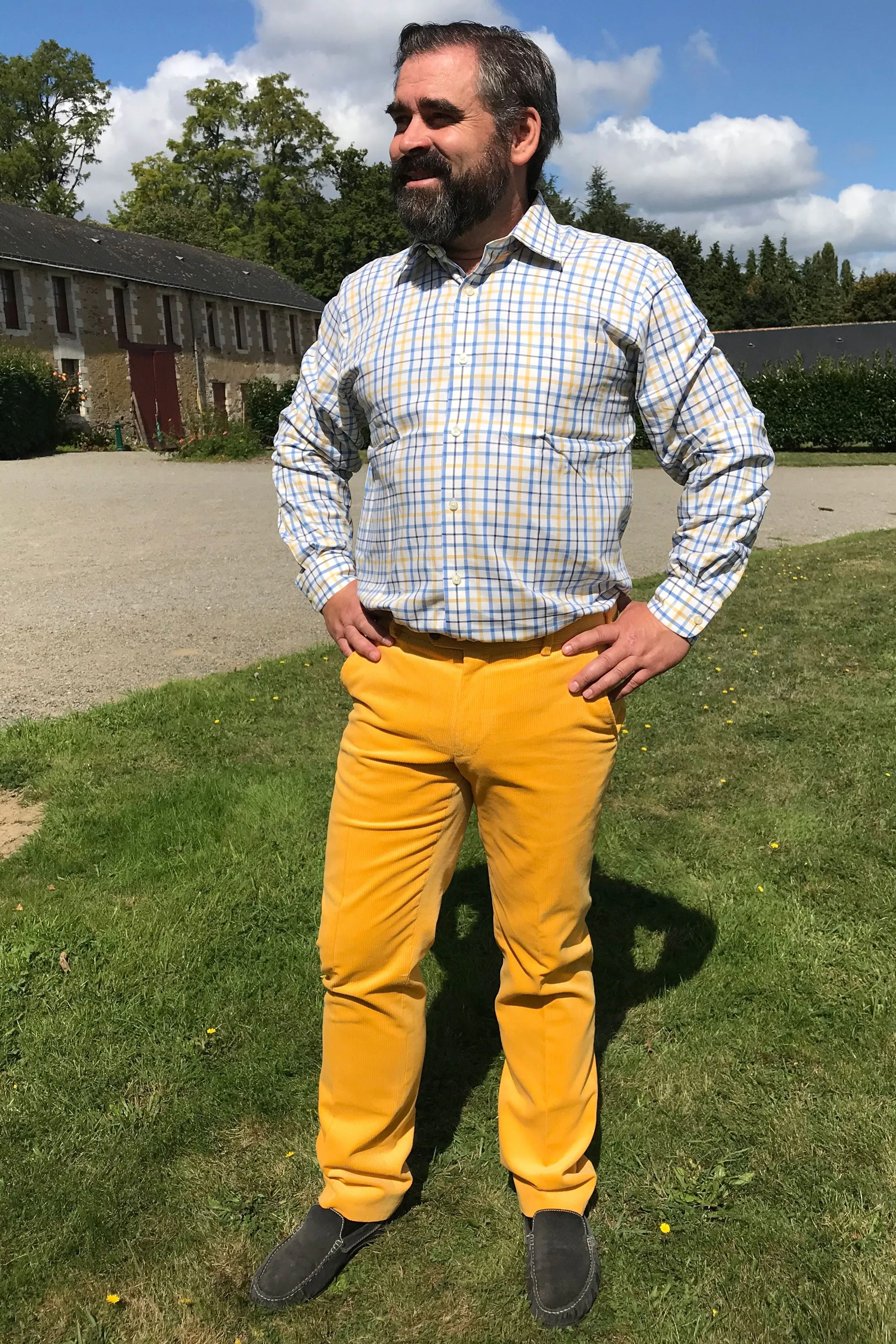 Pantalon velours cotelé homme - jaune