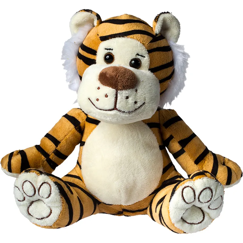 Peluche tigre marron et noir 20 cm