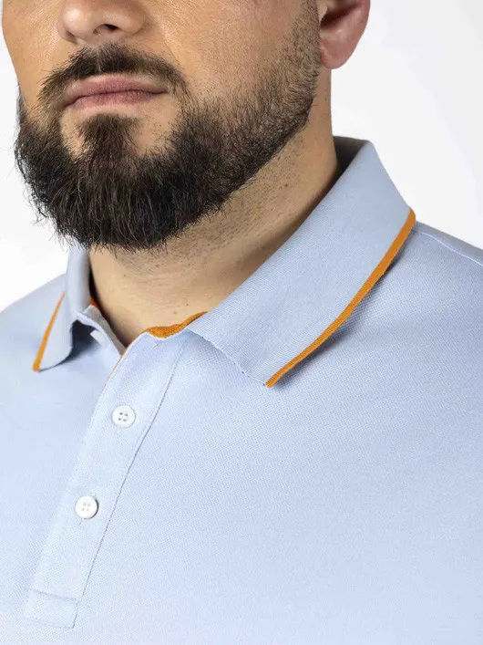 Polo Ciel Contraste Au Col Paul & Shark Grande Taille bleu ciel homme grande taille - Capelstore