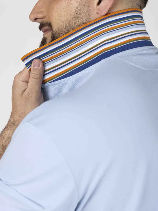 Polo Ciel Contraste Au Col Paul & Shark Grande Taille bleu ciel homme grande taille - Capelstore