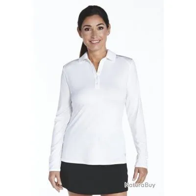 Polo Manches Longues Anti UV Femme- Slate/White white 46 (XXL)