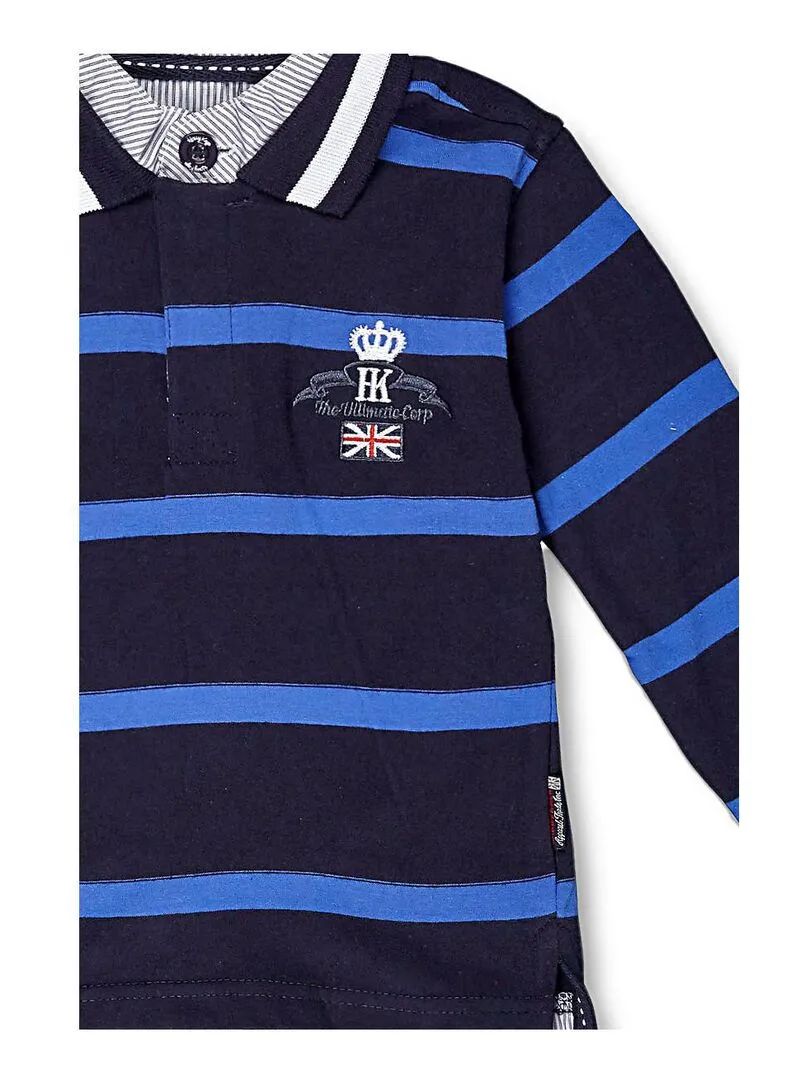 Polo manches longues garçon ECALAORI - HARRY KAYN - Bleu marine