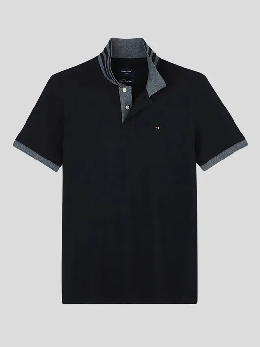 Polo Noir Eden Park Grande Taille  homme grande taille - Capelstore