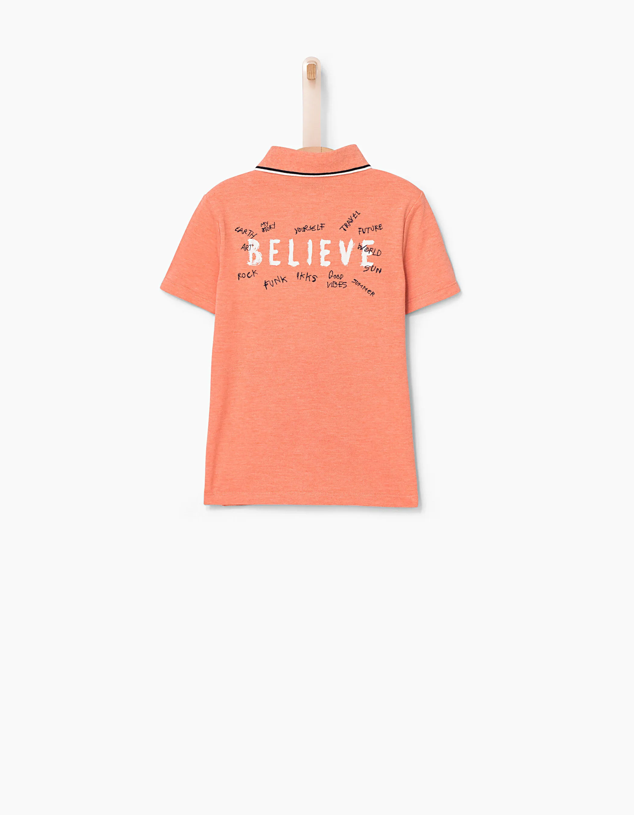 Polo terracotta BELIEVE au dos garçon 