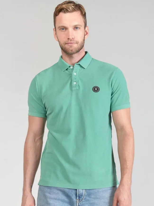 Polo uni logo dylon lagoon bleu homme - Le Temps Des Cerises | wimod