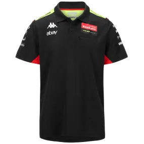 Polo VALENTINO ROSSI Kappa Team Enduro Noir pour homme KAP24_PLH_END