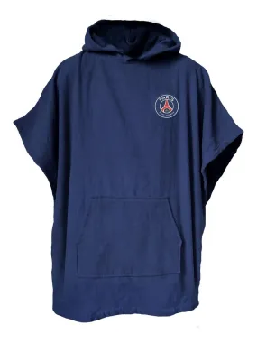 Poncho de bain Enfant 100% Coton, PSG LOGO - Bleu marine