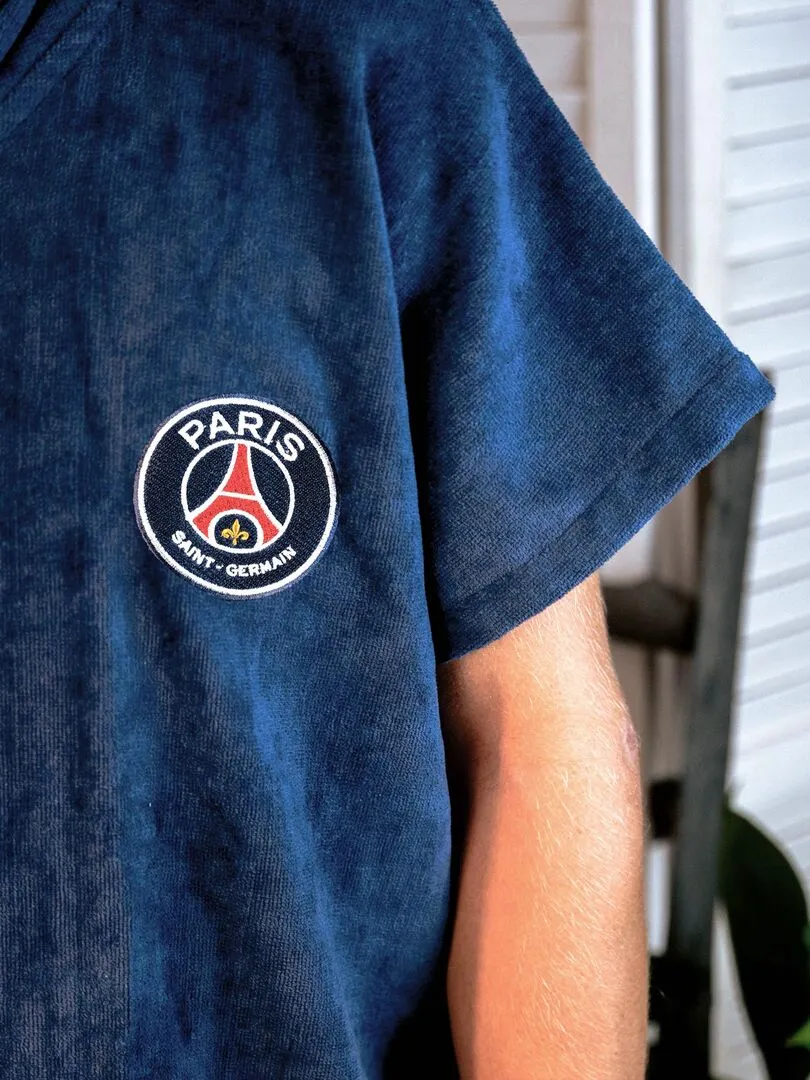 Poncho de bain Enfant 100% Coton, PSG LOGO - Bleu marine