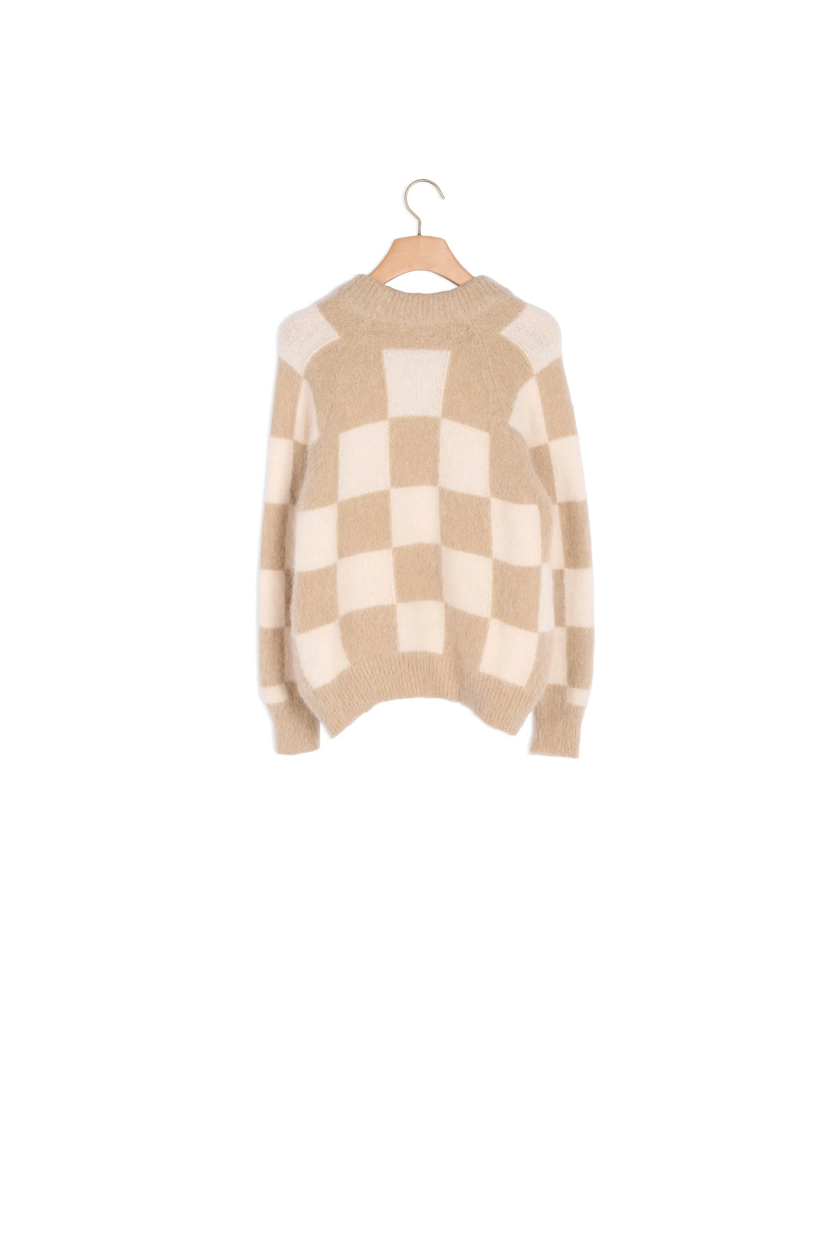 Pull en maille à motif damier