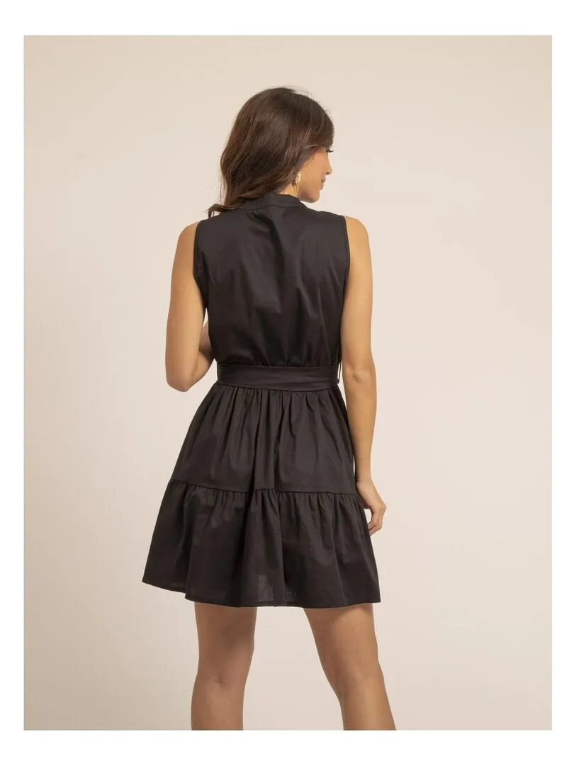 Robe courte sans manches ISOLINA - Noir