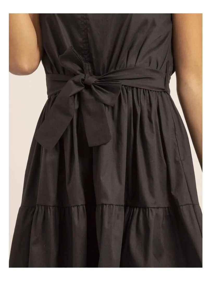 Robe courte sans manches ISOLINA - Noir