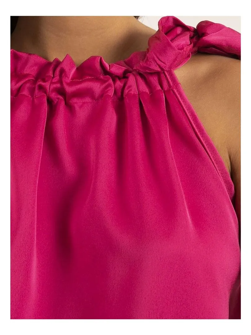 Robe courte satin IMUNE - Rose