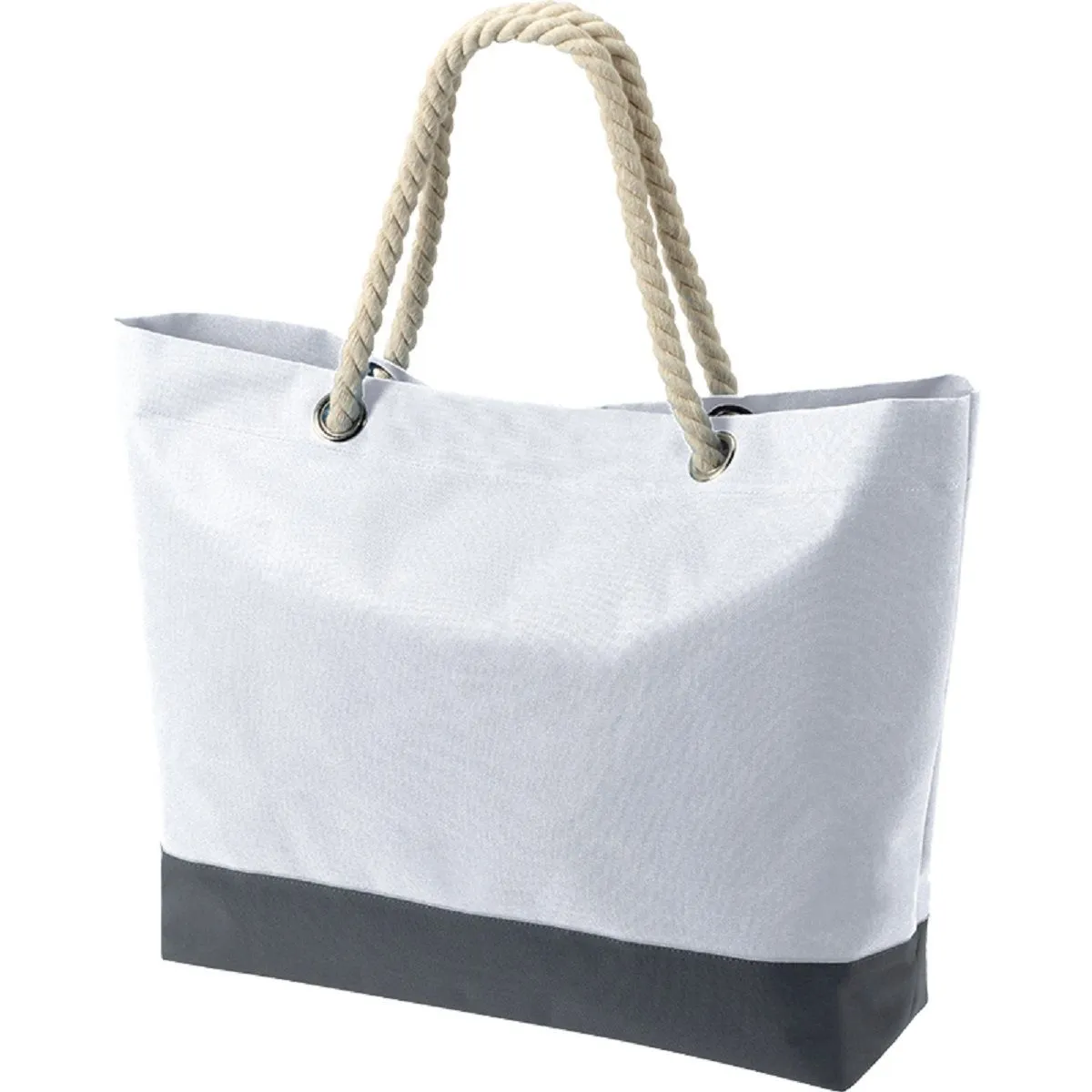 Sac shopping - sac de plage anses cordes - 1807785 blanc 