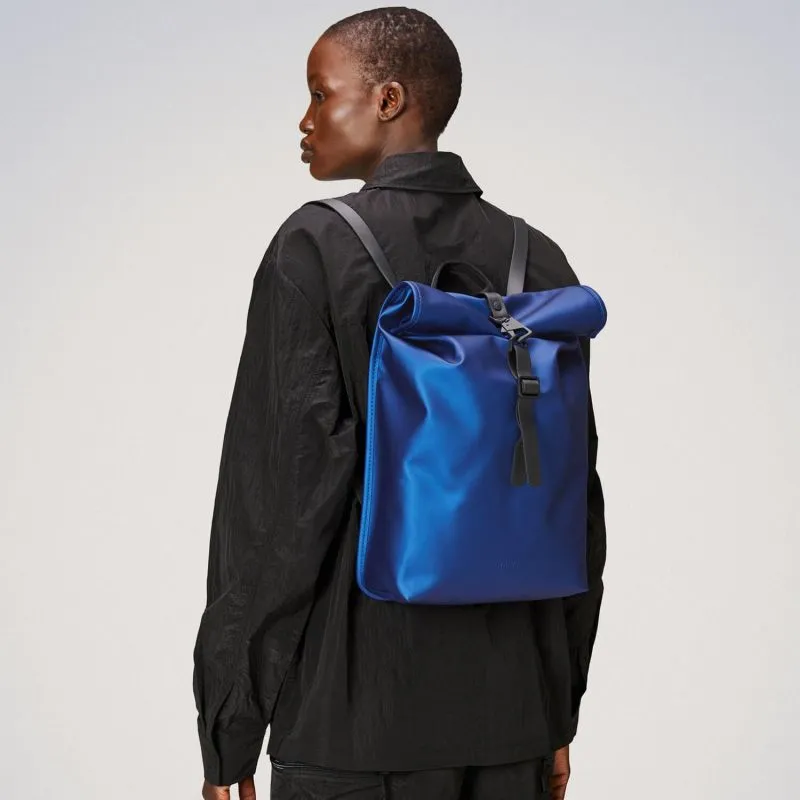 Sac à dos imperméable Rains Rolltop Rucksack Mini 38 cm Storm - Bleu