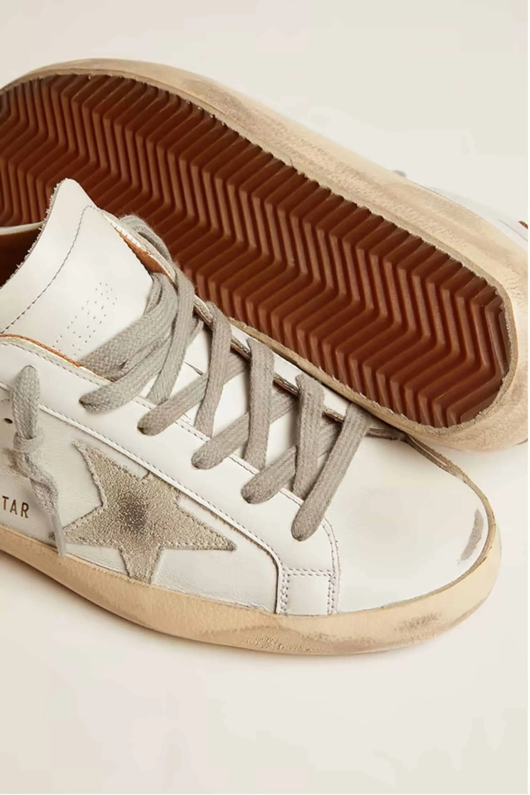 Sneakers Super Star Blanc Gris Marron