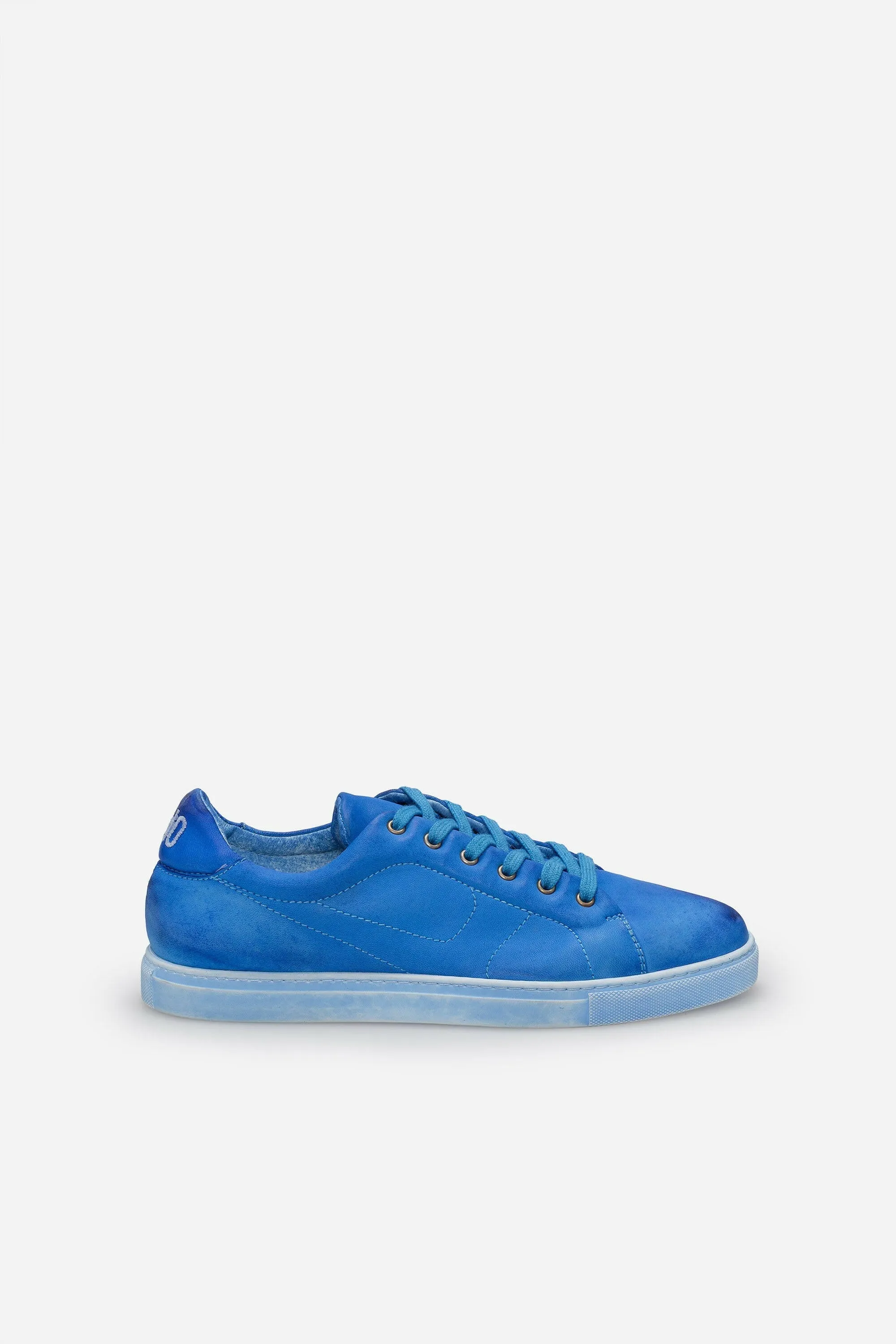 Sneakers uomo N.100 in pelle celeste vintage