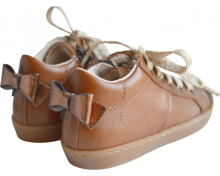 Sneakers ZIP - cuir CAMEL/camel irisé