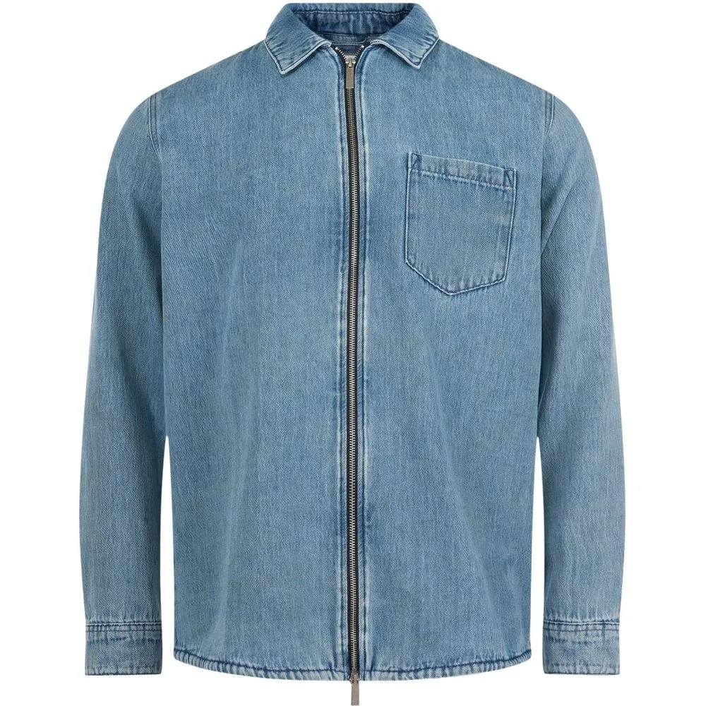 Surchemise en jean zippée en coton bio - denim zip shirt medium wash 3052 medium wash homme