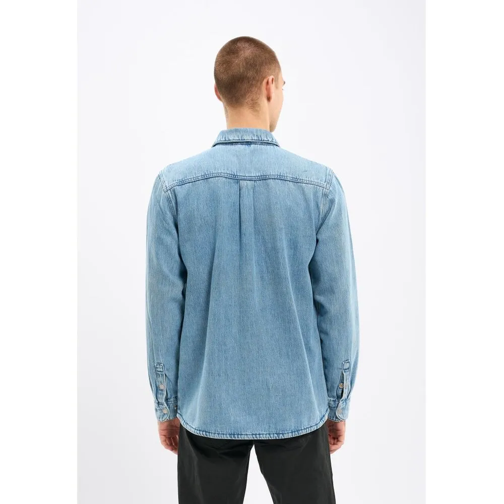 Surchemise en jean zippée en coton bio - denim zip shirt medium wash 3052 medium wash homme