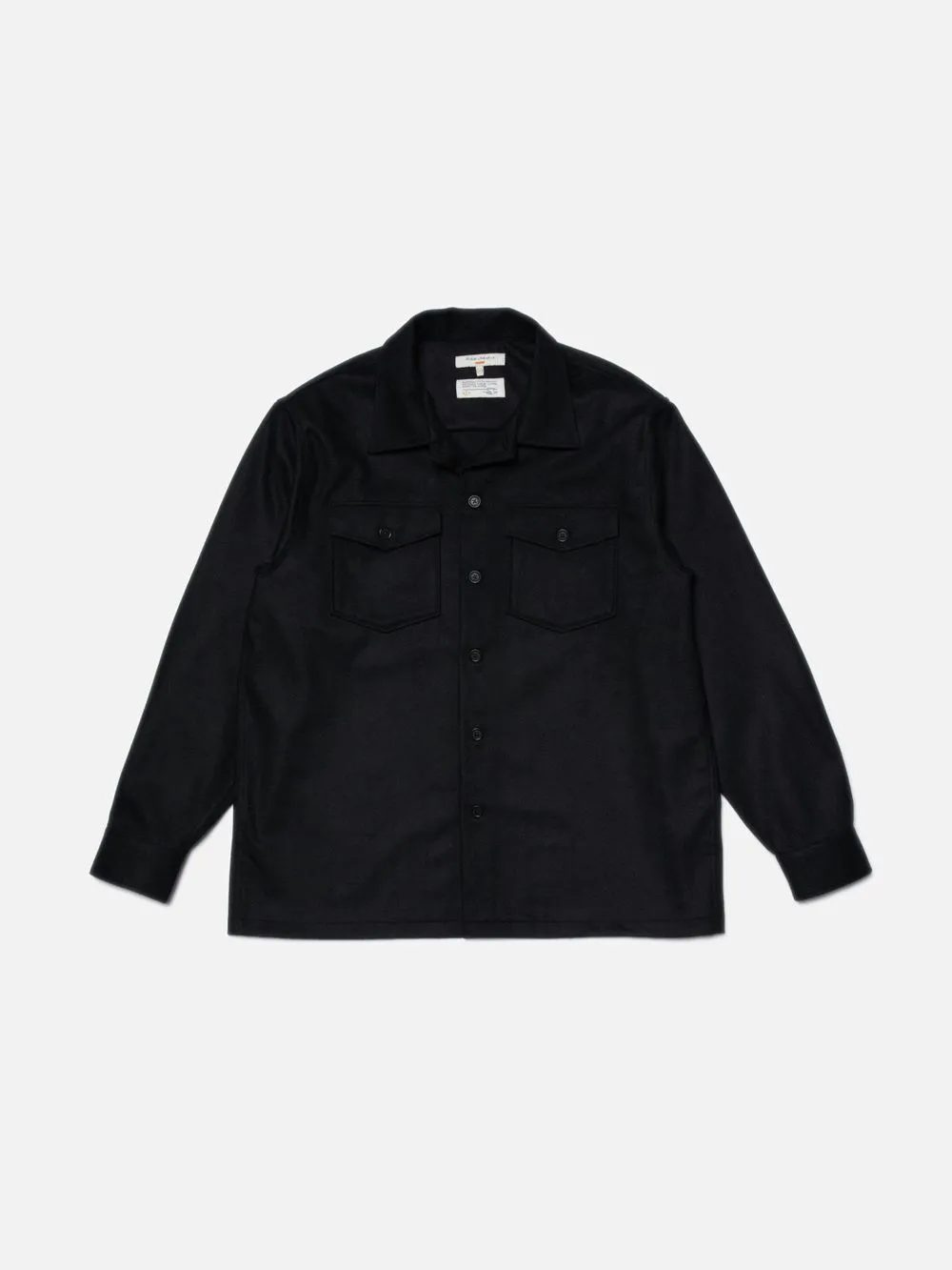 Surchemise en laine bio | noir "vincent solid board shirt - black" homme