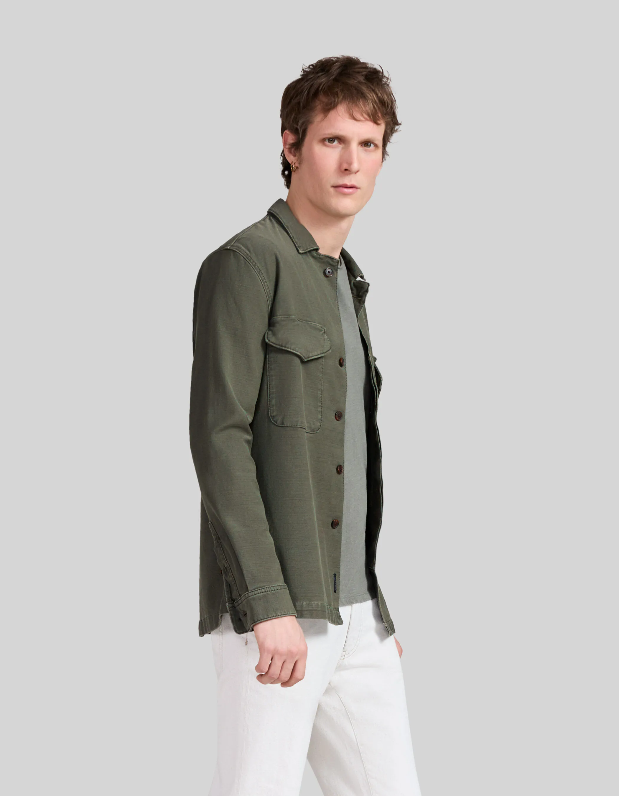 Surchemise REGULAR kaki en toile esprit workwear Homme