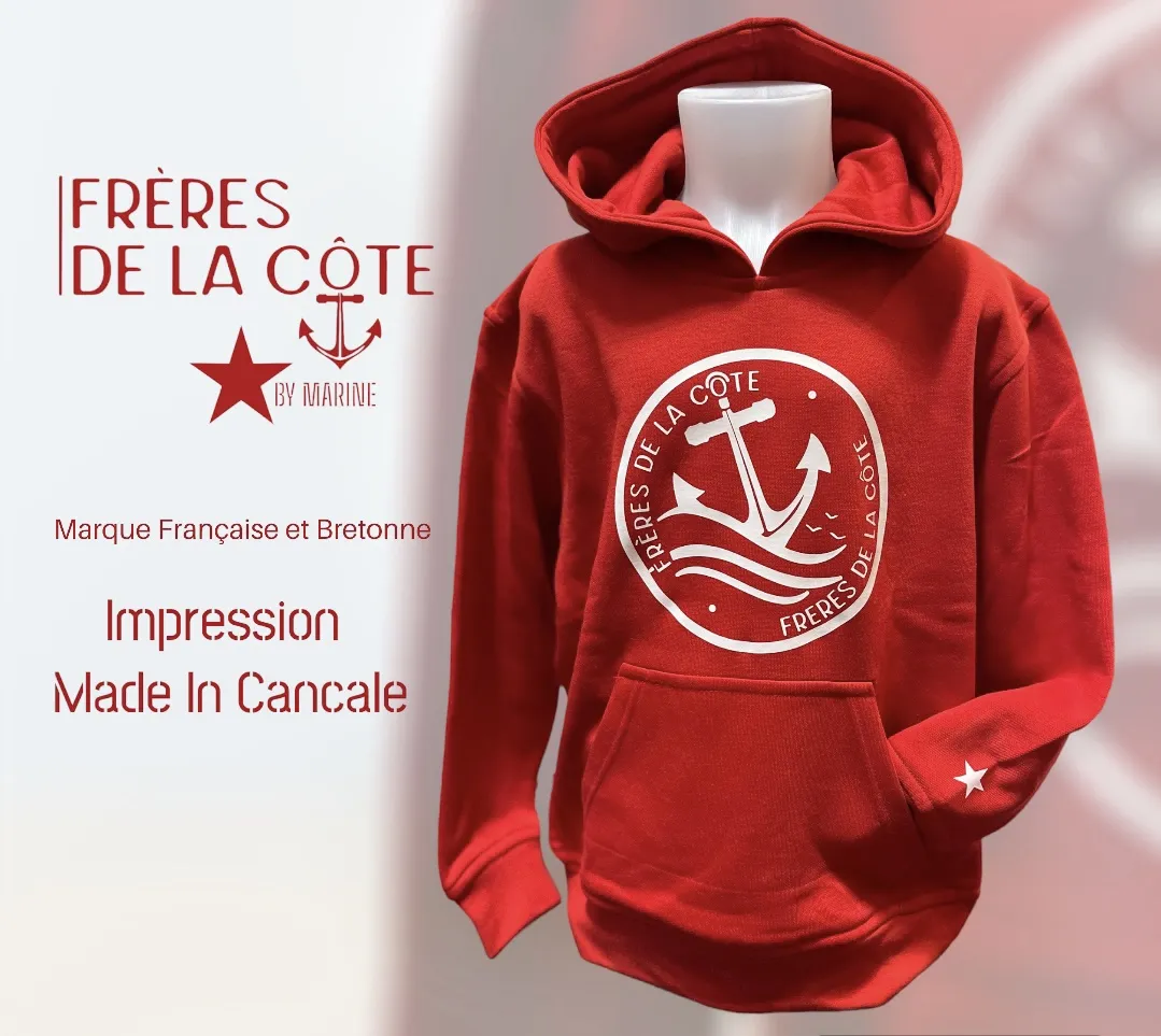 Sweat Capuche Kids ®Frères de la Côte ⭑ BY MARINE du 1/2 au 12/14 ans