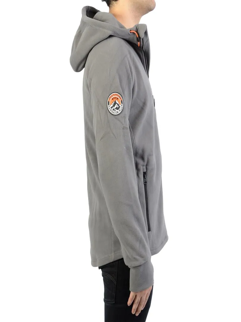 Sweat à Capuche SuperDry Polar Fleece Ziphood - Gris