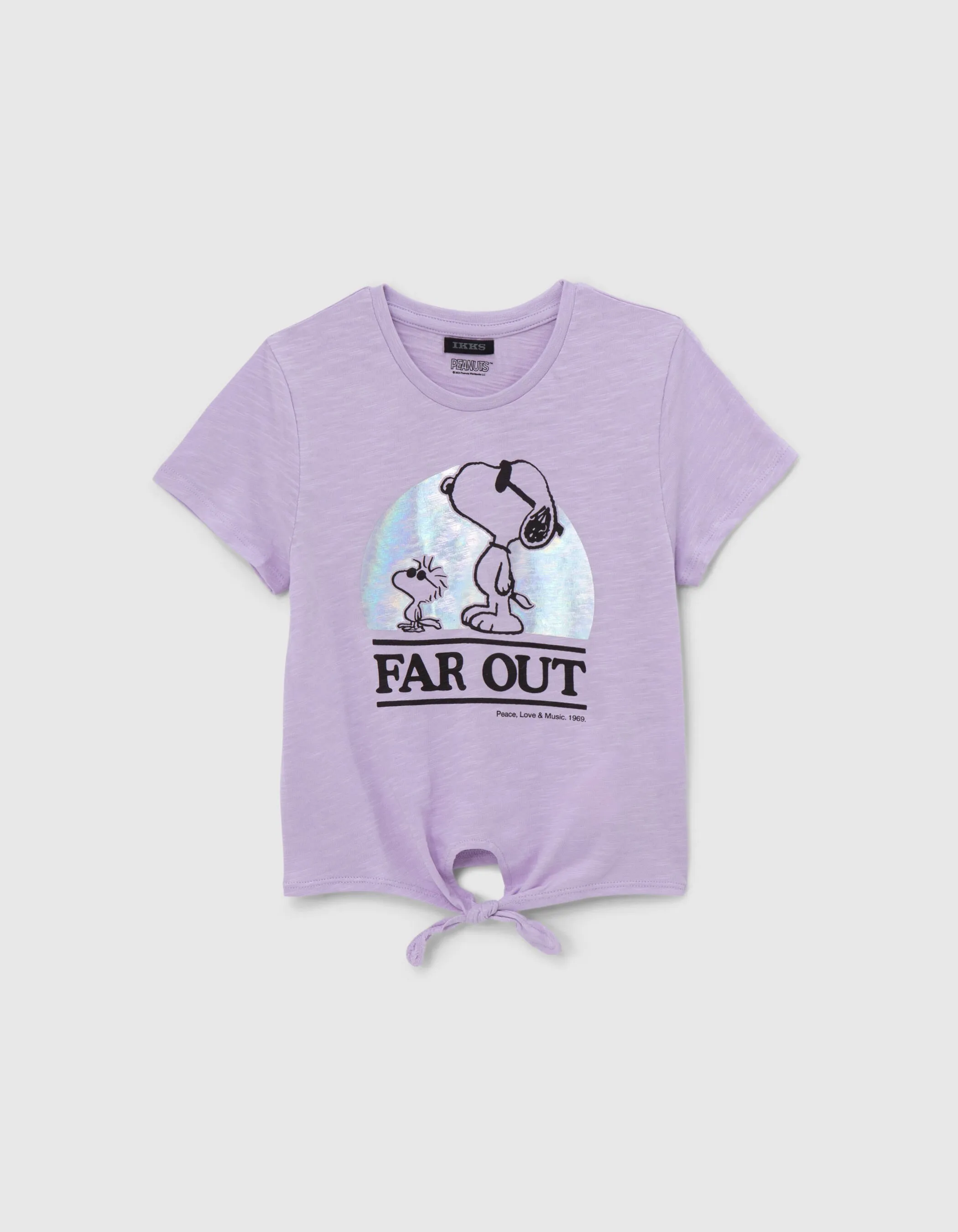 T-shirt lilas à nouer visuel SNOOPY fille