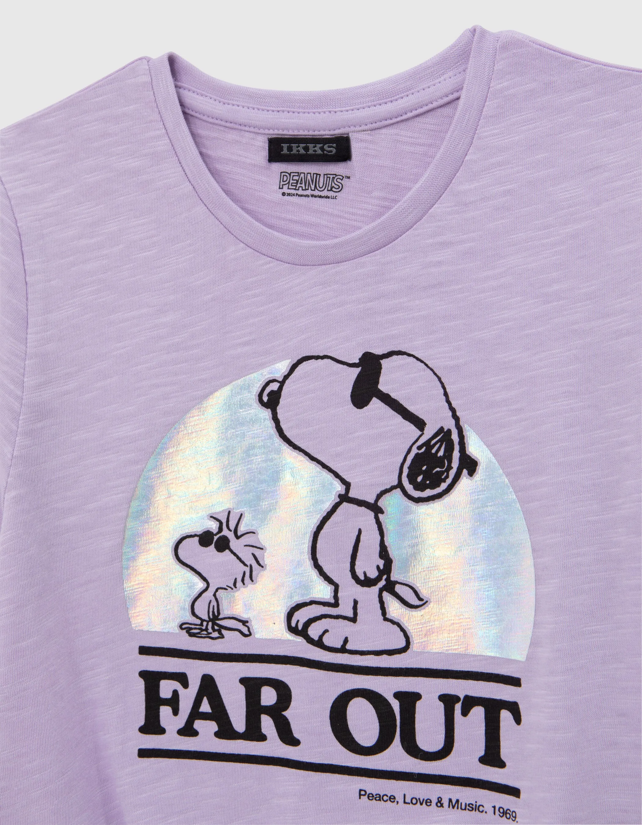 T-shirt lilas à nouer visuel SNOOPY fille