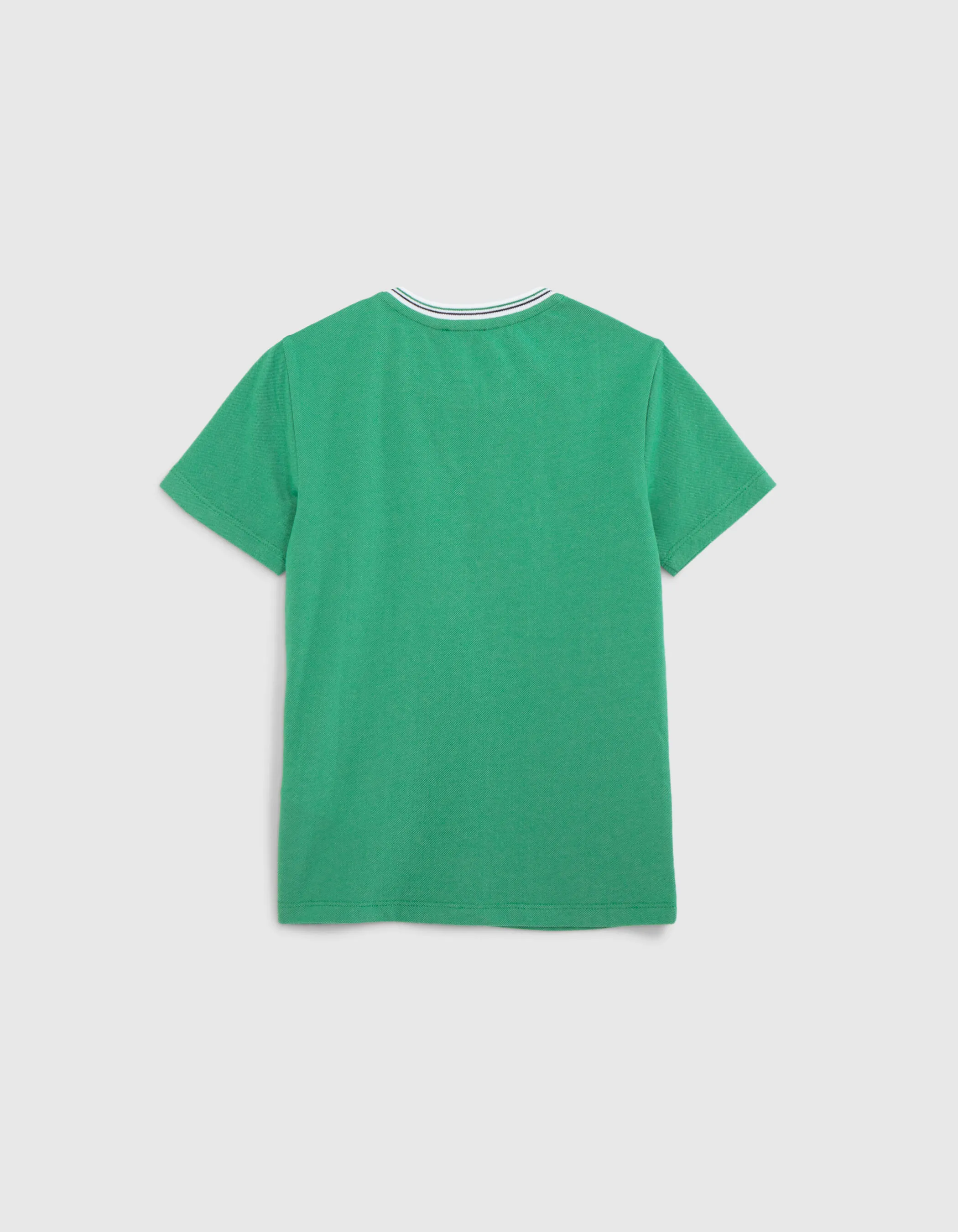 T-shirt vert broderies blason raquettes vintage garçon