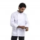 Veste de cuisine respirante grande taille liseré gris ou noir