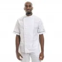 Veste de cuisine respirante grande taille liseré gris ou noir