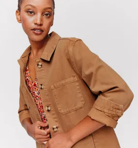 Veste surchemise en jean ALMA - Caramel