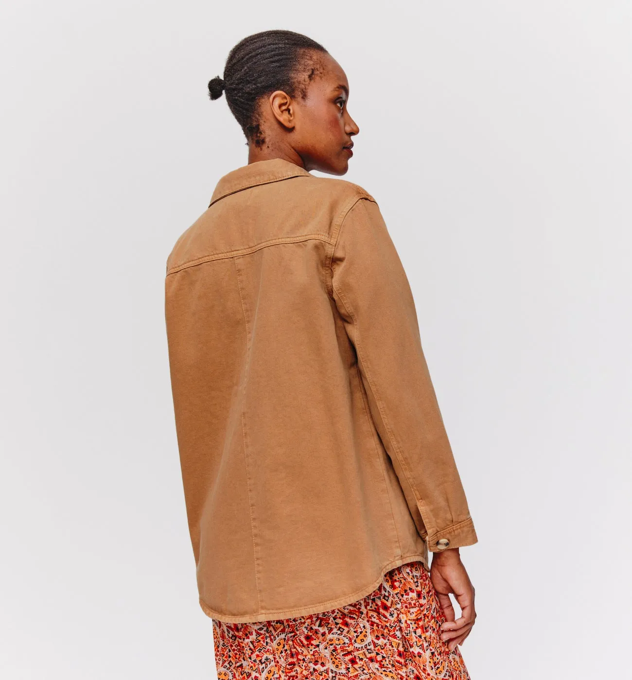 Veste surchemise en jean ALMA - Caramel