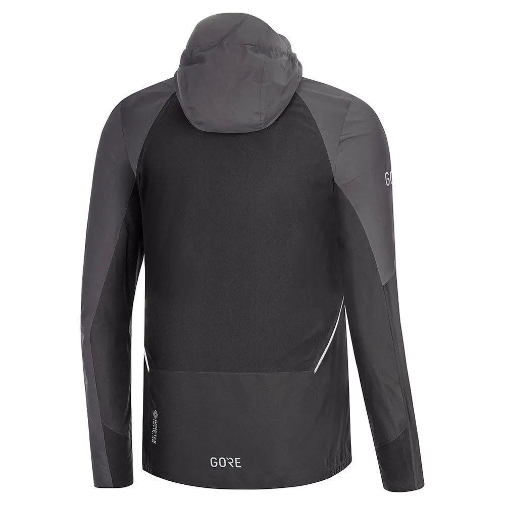 Vêtements de sport GORE® WEAR Homme | Veste à capuche de running GORE® WEARR7 Partial GORE-TEX INFINIUM™ Black/Terra Grey pour h