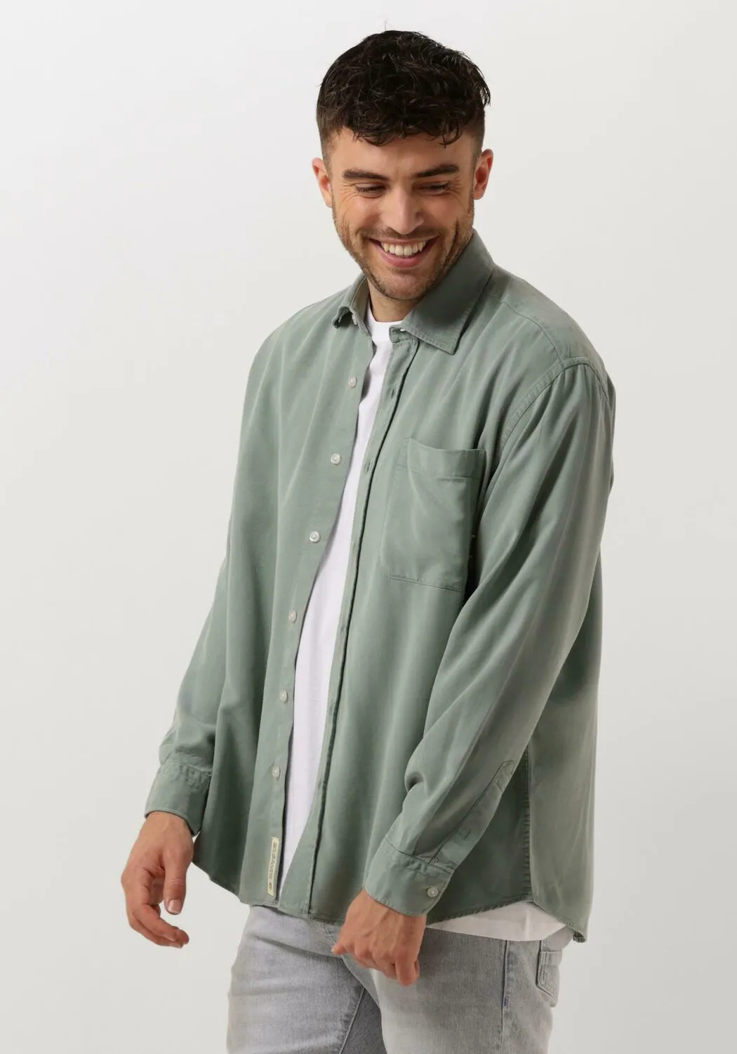 woodbird chemise décontracté wbyuzo tencel shirt en vert